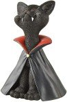 Whimsical Black Cat Vampire Figurine for Halloween