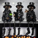 3-Piece Plague Doctor Halloween Figurines Set