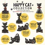 Whimsical Black Cat Vampire Figurine for Halloween