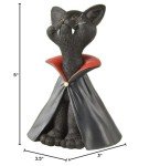 Whimsical Black Cat Vampire Figurine for Halloween