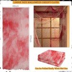 Creepy Blood Red Halloween Fabric Decoration 197x78.7in