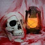 Creepy Blood Red Halloween Fabric Decoration 197x78.7in