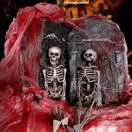 Creepy Blood Red Halloween Fabric Decoration 197x78.7in