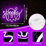 Purple Ghost Neon Sign for Halloween Decor