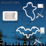 2 Pack Halloween Neon Ghost & Bat Lights