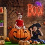 Orange Purple BOO Bat Neon Halloween Sign