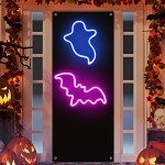 2 Pack Halloween Neon Ghost & Bat Lights