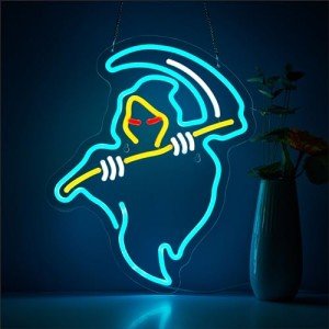 Ghost & Devil Neon Signs for Halloween Decor