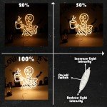 Skeleton Coffee Neon Wall Sign for Halloween Decor