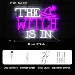 Witch Hat Neon Light for Halloween Decor