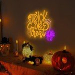 Trick or Treat Neon Halloween Wall Sign