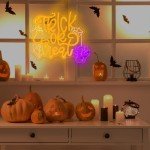 Trick or Treat Neon Halloween Wall Sign