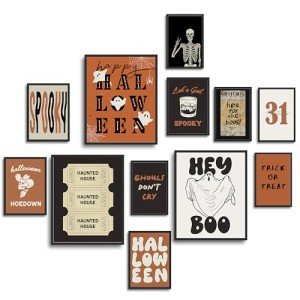 Vintage Halloween Wall Art Set - Spooky Decor