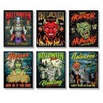 Spooky Dark Academia Halloween Wall Art Set