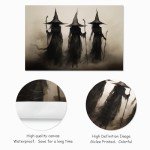 Vintage Witch Canvas Wall Art for Halloween