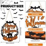 Black Cat Pumpkin Halloween Welcome Sign