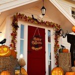 Black Cat Pumpkin Halloween Welcome Sign