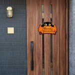 Happy Halloween Cat Door Sign Decoration