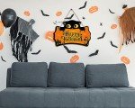 Happy Halloween Cat Door Sign Decoration