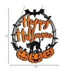Black Cat Pumpkin Halloween Welcome Sign