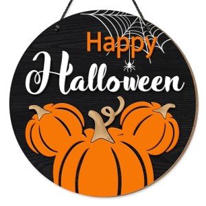 Happy Halloween Pumpkin Door Hanging Sign