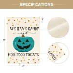 Teal Project Pumpkin Jack-O'-Lantern Garden Flag - Halloween