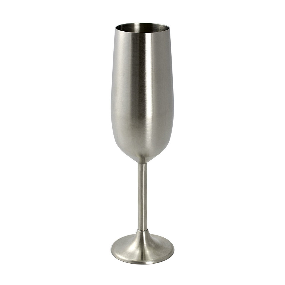 Stainless Steel Champagne Flutes - Set of 2