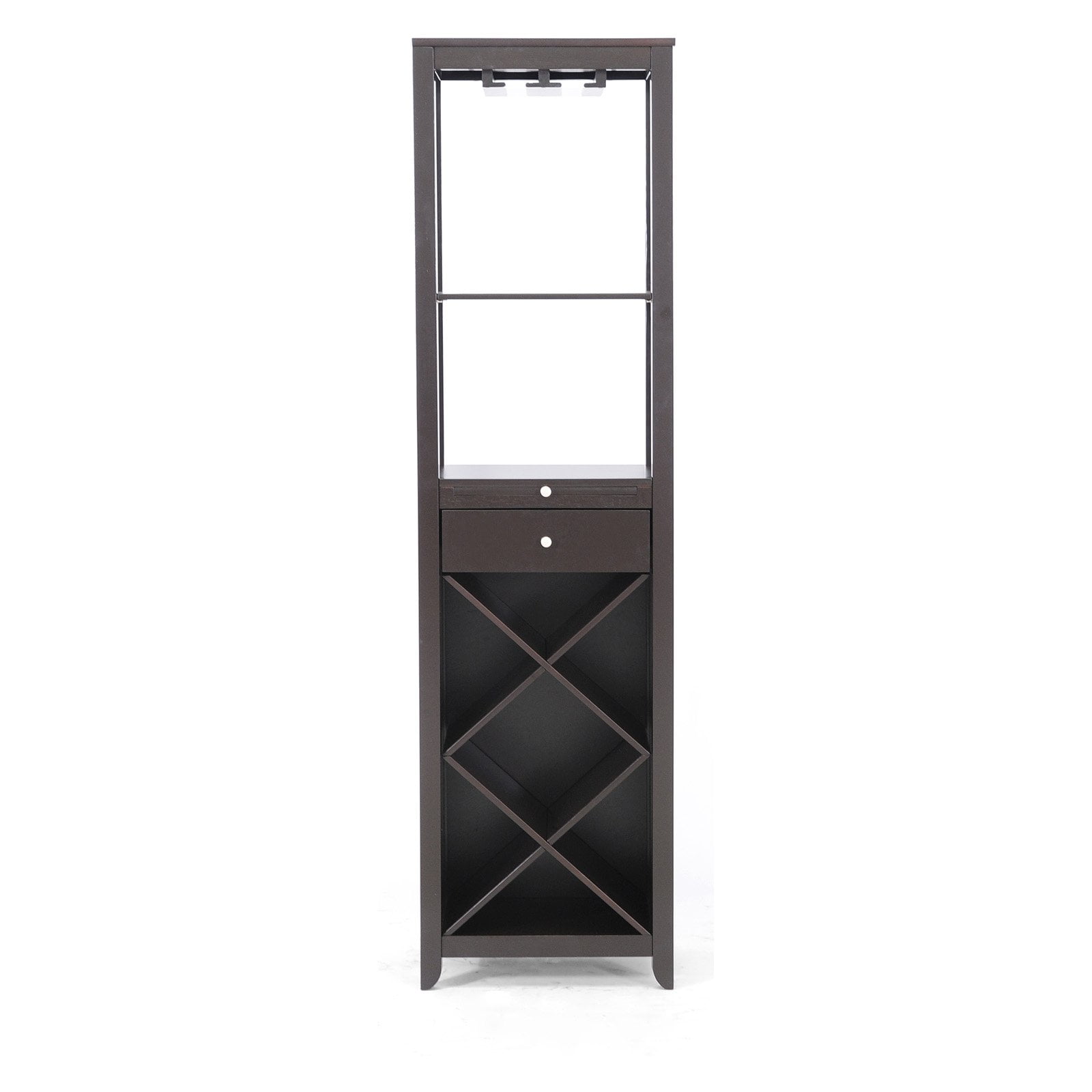 Baxton Studio Austin Wine Tower, Brown