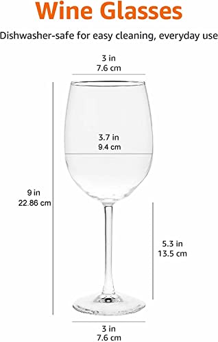 Amazon Basics All-Purpose Wine Glasses, 19-Ounce, Set of 4