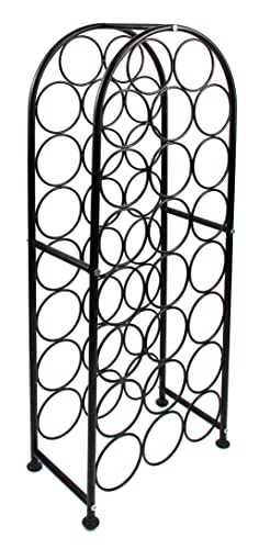 Arched Metal Freestanding Wine Rack - Black