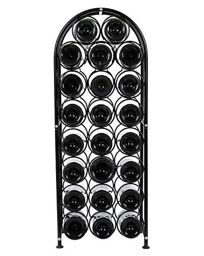 Arched Metal Freestanding Wine Rack - Black