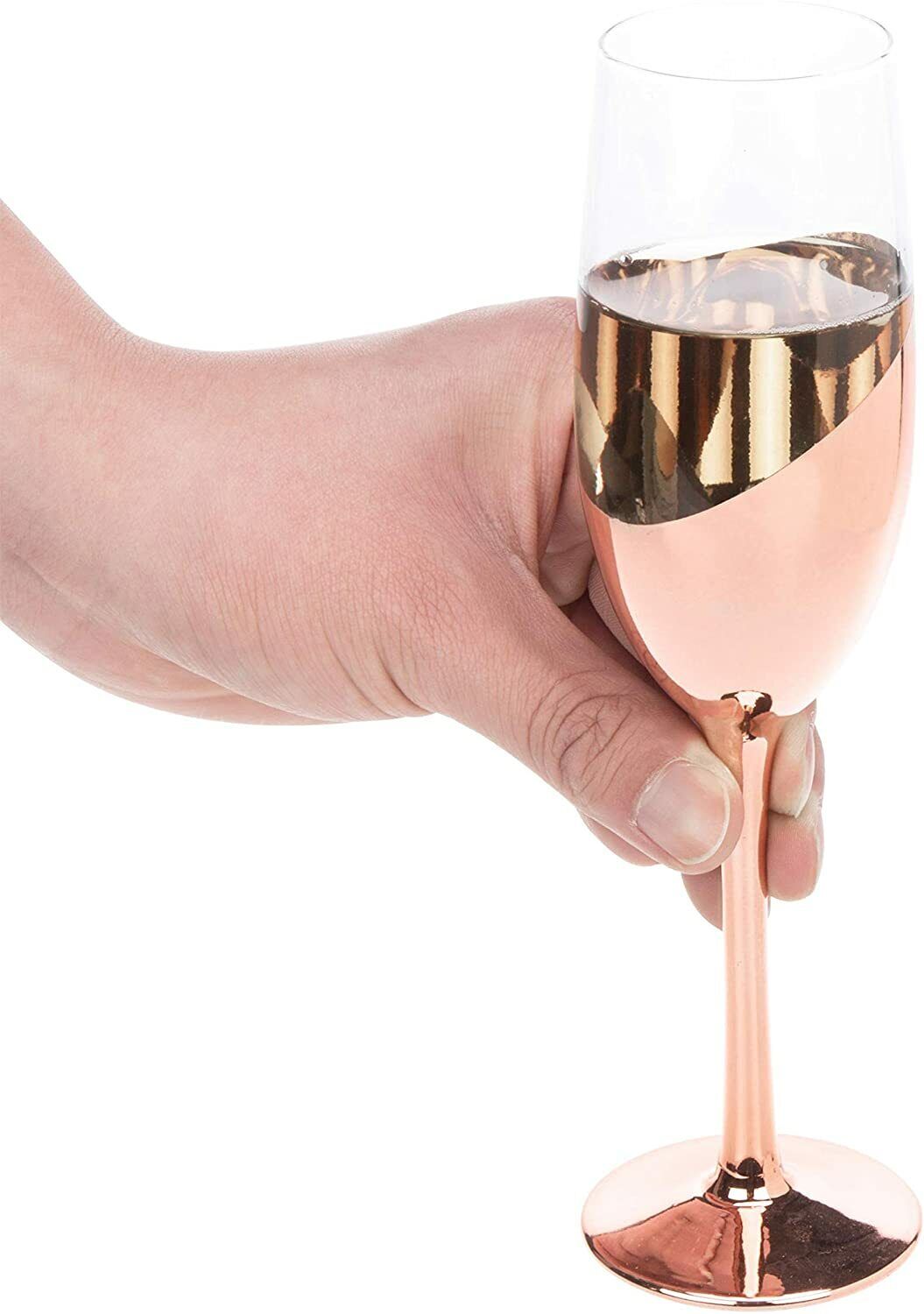 Rose Gold Champagne Flutes, Set of 4