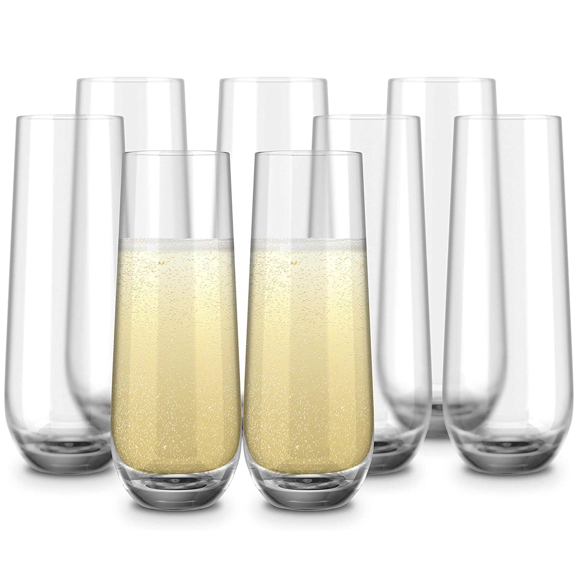 8-Piece Stemless Champagne Flutes Set by Kook