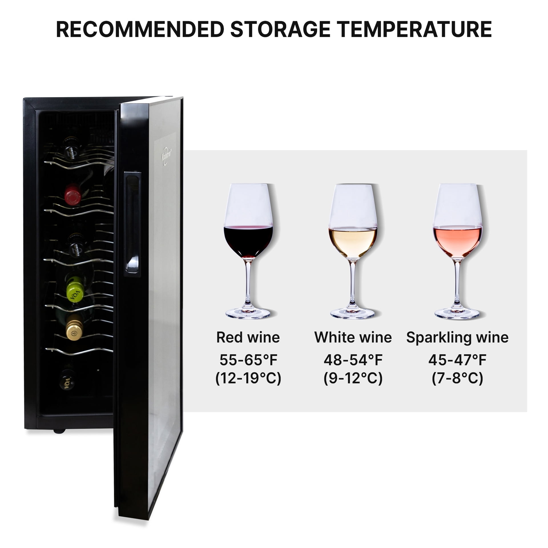Koolatron Wine Fridge with 12 Bottles Capacity