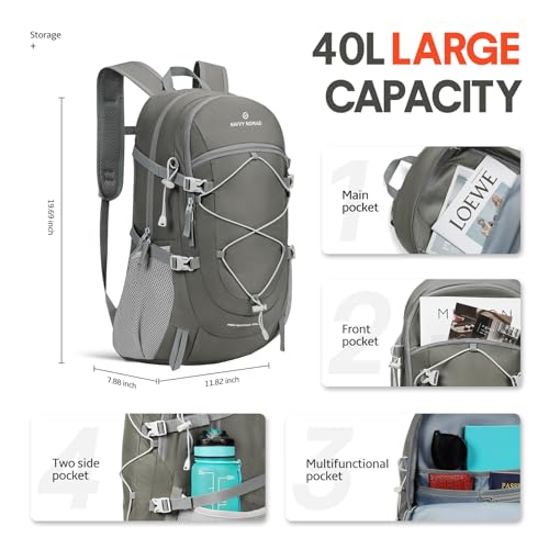 SAVVY NOMAD 40L Hiking Backpack - Gray