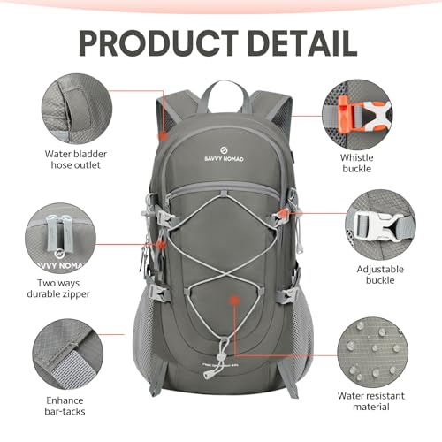 SAVVY NOMAD 40L Hiking Backpack - Gray
