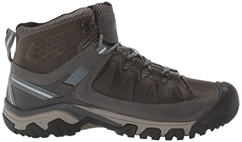 KEEN Women's Waterproof Hiking Boots, Magnet/Atlantic Blue, 8
