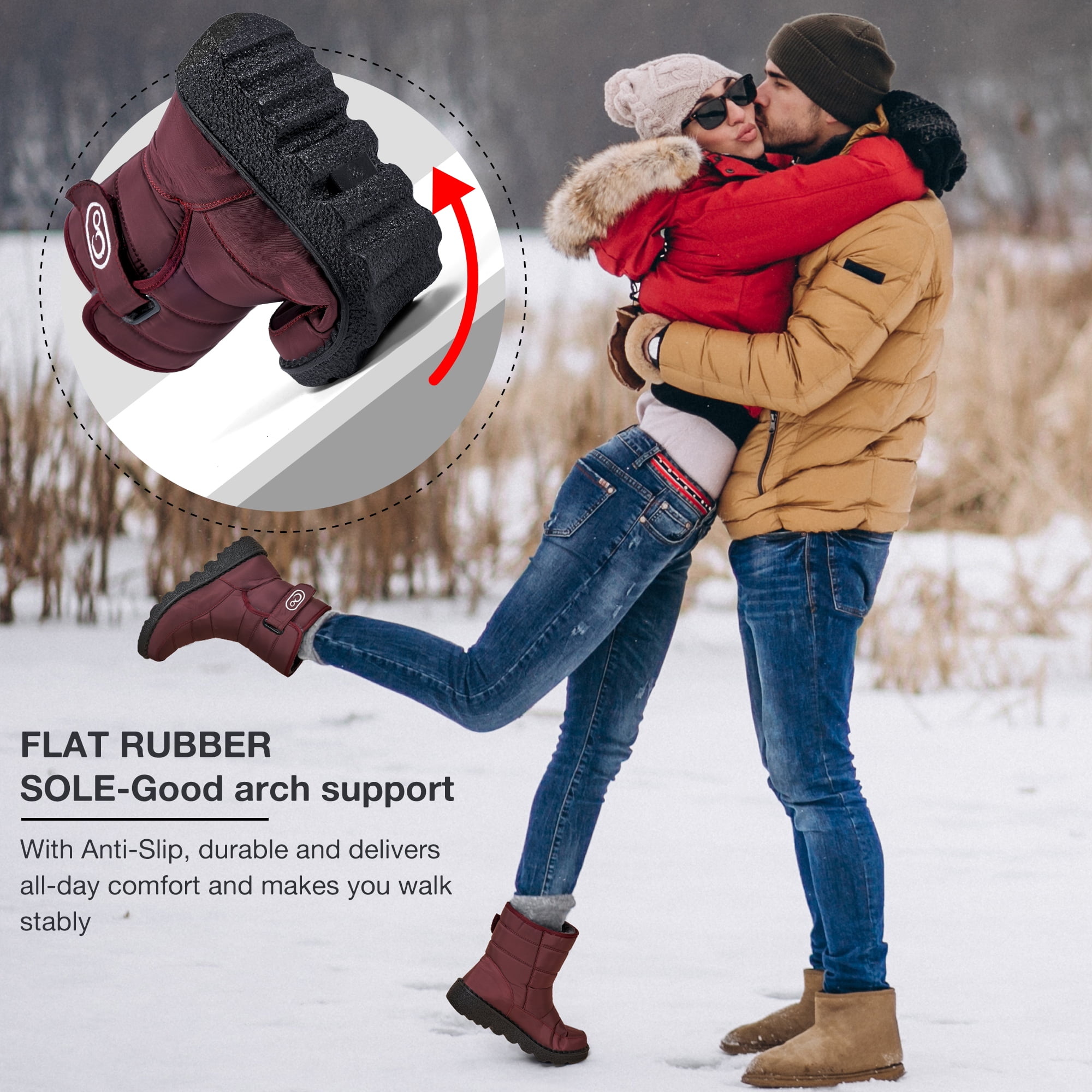 Women's Waterproof Hiking Snow Boots Ankle Booties