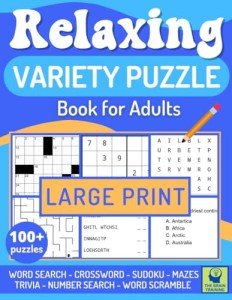 Stress-Relief Puzzle Book for Seniors & Adults