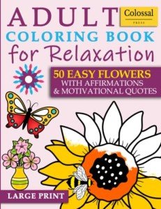 Easy Flower Coloring Book for Seniors' Relaxation