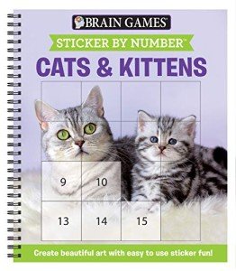 Cat Sticker by Number: Fun Brain Games for Seniors