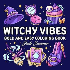 Witchy Vibes: Easy Coloring Book for Seniors