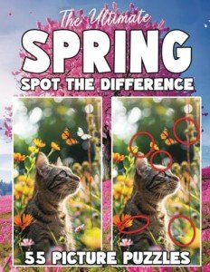 Spring Spot the Difference Puzzle Book for Seniors