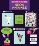 Neon Animals Sticker-by-Number Brain Games for Seniors