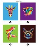 Neon Animals Sticker-by-Number Brain Games for Seniors