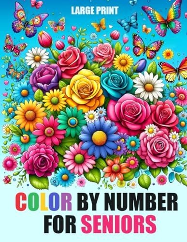 Large Print Color by Number Book for Seniors