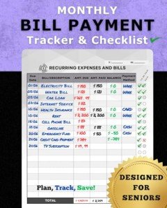 Monthly Bill & Expense Tracker for Seniors