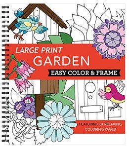 Large Print Garden Coloring Book for Seniors