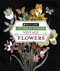 Vintage Flower Sticker by Number eBook for Seniors