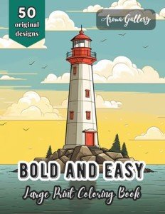 Easy Large Print Coloring Book for Seniors